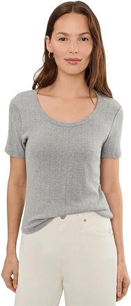 Michael Stars Cecile Crew Neck T-Shirts Womens Clothing Heather Grey : XL (US 10-12), Cotton