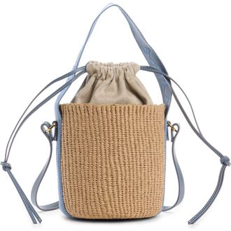 Chlo&eacute; Small Woody Basket Bucket Bag in Ashes Blue at Nordstrom, Size No Size