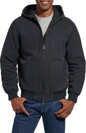 Levi's Workwear Hooded Bomber in Navy at Nordstrom, Size Medium