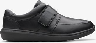 Clarks Mens Watchet Strap Black Leather Shoes - Size 10.5 Wide Fit (UK Shoe)