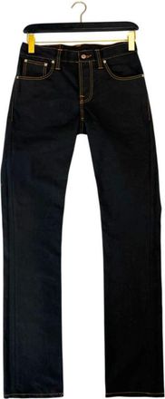Nudie Jeans Mens Thin Finn Black Cotton - Size 30 (Waist)