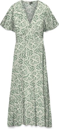 Vero Moda Sommerkleid VERO MODA VMMENNY SS 7/8 V-NECK DRESS WVN GA, Damen, Gr. XL, N-Gr, laurel wreath aop:camille, Web, Obermaterial: 100% Viskose, bedruckt, w