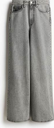 H&M Feather Soft Super Wide Ultra High Jeans - Mattgrau