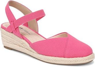 Life Stride Pilar Slingback Espadrille Platform Wedge Sandal in French Pink at Nordstrom, Size 7.5