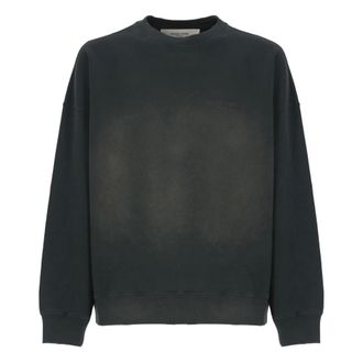 Golden Goose Sweatshirts, male, Black, S, Black Cotton Crew Neck Sweatshirt