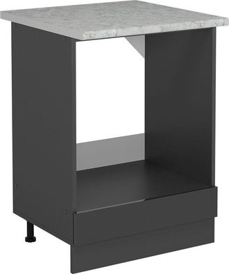 Vicco Armario Para Horno Empotrado R-line, Antracita Alto Brillo, 60 Cm Et M&aacute;rmol