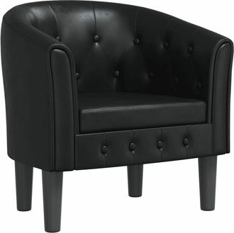 vidaXL Sillón cuero sintético negro Vidaxl