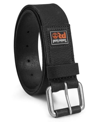 Timberland Mens 38mm Boot Leather Belt, Black (Rubber Patch), 38