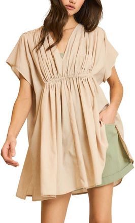 Wishlist Ruched Cover-Up Dress in Taupe at Nordstrom Rack, Size Medium