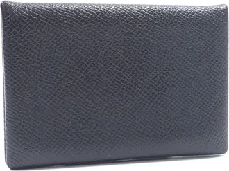 Herm&egrave;s Black Leather Coin Purse/Coin Case (Pre-Owned)