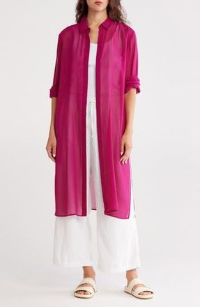 Eileen Fisher Long Sleeve Silk Shirt Dress in Rhapsody at Nordstrom Rack, Size Xx-Small