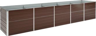vidaXL Arriate De Jard&iacute;n De Acero Galvanizado Marr&oacute;n 400x80x77 Cm Vidaxl
