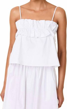 Solid & Striped Sophie Ruffled Top In Optic White