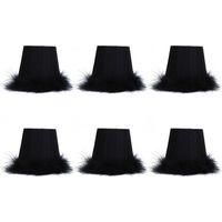 OEM 6 Pantallas De Tela Con Ribete De Plumas Para L&aacute;mparas De Ara&ntilde;a, Accesorios De Iluminaci&oacute;n Decorativos