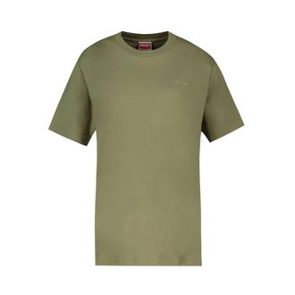 Kenzo T-Shirts, male, Green, Size: S Signature Embroidered T-Shirt