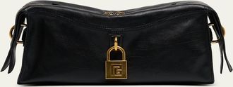 Balmain Pulse Padlock Crossbody Bag in Leather