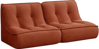 Oviala Juego de 2 sillones de tela 160 x 90 x 70 cm color terracota