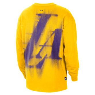 Nike Los Angeles Lakers Standard Issue Nike Mens Dri-FIT Long-Sleeve Basketball Top in Yellow | II5776-728