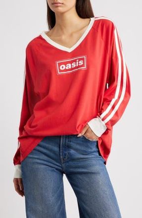 Daydreamer Oasis Long Sleeve Graphic T-Shirt in Fire Red at Nordstrom Rack, Size Large/x-Large