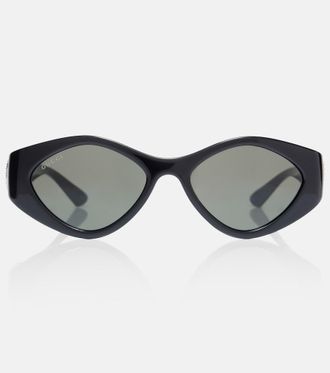 Gucci Interlocking G crystal-embellished oval sunglasses