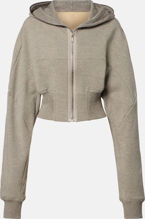 Rick Owens Cropped cotton-blend jersey hoodie
