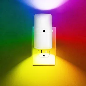 OEM 1 Unidad, 16 Colores, Luz Nocturna Led Con Enchufe, Luz Nocturna Rgb Que Cambia De Color Con Sensor De Luz, 0-100lm, Pasillo, Dormitorio, Negro