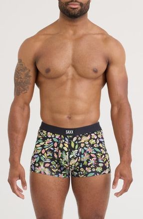 Saxx Vibe Xtra Soft Comfort Trunks in Amate Garden- Black at Nordstrom, Size Xx-Large