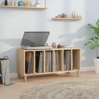Berkfield Home Record Cabinet Sonoma Oak 100x38x48 cm Engineered Wood in Brown | Size: 100 x 38 x 48 cm
