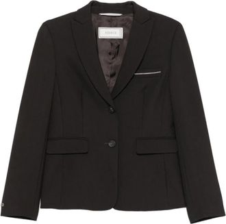 PESERICO Blazer met kraaltjes - Dames - Blazers - Bruin - XL - Katoen - Jassen