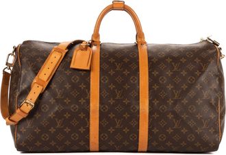 Louis Vuitton Pre-owned Womens Keepall Bandouliere 55 Travel Bag - Brown - One Size