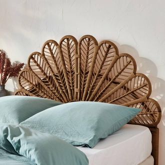 Sweeek Dark Rattan Headboard 140cm in Beige