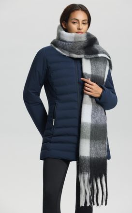 Luhta Schal LUHTA LUHTA NAANJOKI, Damen, steam, Obermaterial: 100% Polyester, Modet&uuml;cher Schal, mit Fransen, weiches und luftiges Material, sportlicher Look