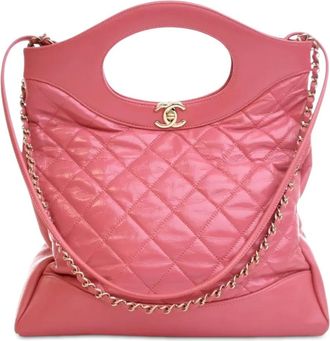 Chanel Borsa shopper 31 piccola in pelle di vitello lucida 2019 - Rosa