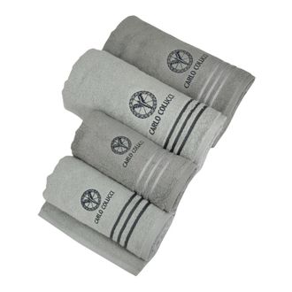Carlo Colucci Zachte Frottier Geschenkset - unisex - Handdoeken - Grijs - ONE Size - Katoen - Home