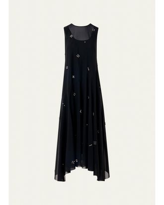 Akris Diamond Dice Dot Midi Dress