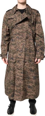 Dolce & Gabbana Mens Multicolor Camouflage Double Breasted Coat Jacket Clothing
