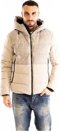 People of Shibuya Giubbino in Tessuto Tecnico - Heren - Winterjassen - Beige - L - Wol - Jassen
