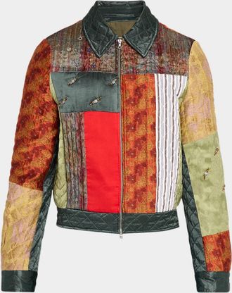 Dries Van Noten Men & apos;s Vernons Patchwork Quilted Shirt Jacket