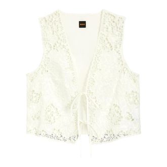 HUGO BOSS C Irika Gilet - Dames - Tops - Wit - Maat: XL Katoen