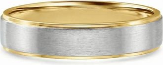 Pompeii3 Mens Brushed Two Tone Wedding Band 14k Gold Ring