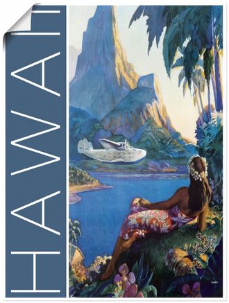 Artland Poster »Hawaii Vintage Reiseplakat« Amerika 1 Stk. tlg. als Alubild, Leinwandbild, Wandaufkleber oder Poster in versch. Grössen