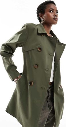 Only trench coat in khaki-Green