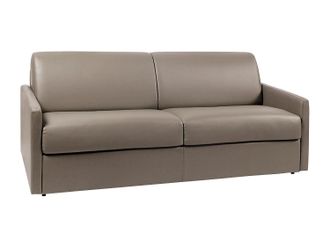 Vente-Unique Divano Letto 4 Posti Express In Similpelle Talpa Con Seduta In Memory Foam - Letto 160 Cm - Materasso 18 Cm - Calife