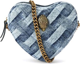Kurt Geiger Kurt Geiger London Kensington Heart Crossbody Bag, Denim, 7 inches (width) x 2 inches (depth) x 6.5 inches (height), Kensington Heart Crossbody