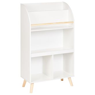 Beliani Estanter&iacute;a De 3 Baldas Para Habitaci&oacute;n Infantil De Madera De Pino Mdf Patas De Madera Blanco Liloet