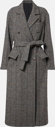 Brunello Cucinelli Abrigo cruzado en mezcla de alpaca