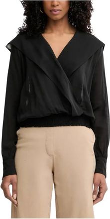 Pinko Pinko, Overhemden, Dames, Zwart, XS, Katoen, Castiglione Blusa Voile
