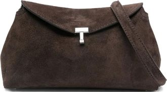 Toteme Suède clutch met T-slot - Bruin