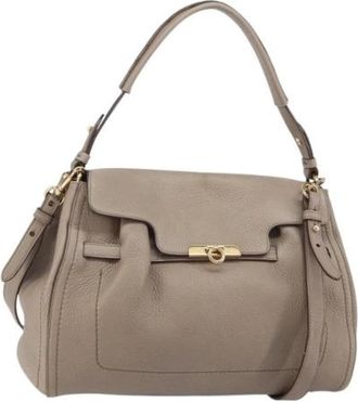 Ferragamo Pre-owned Handbag - Dames - Vintage Handtas - Beige - ONE Size - Leer - Vintage