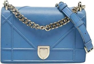 Dior Pre-owned Cross Body Bags, female, Blue, Size: ONE SIZE Pre-owned Vintage Leather Cross Body Bag
